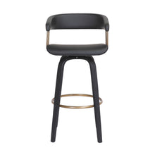 Load image into Gallery viewer, 30.5" Faux Leather Swivel Bar Height Bar Chair - Black

