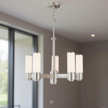Load image into Gallery viewer, 20" Five Light Dimmable Chandelier With Shades - Nickel
