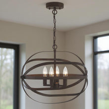 Load image into Gallery viewer, Candle Style Four Light Metal Dimmable Chandelier - Bronze
