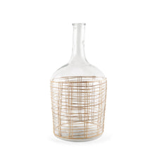 Load image into Gallery viewer, Round Floor Vase With Wrapped Rattan (608578) - Clear / Natural
