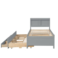 Load image into Gallery viewer, Twin Bed with Twin Trundle,Drawers,Grey
