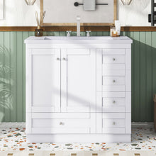 Load image into Gallery viewer, Shaker Free Standing Bathroom Vanity Cabinet With Sink, Soft Close Drawers, Soft Close Doors
