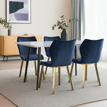 Load image into Gallery viewer, Upholstered Velvet Dining Side Chairs (Set of 4) - Blue
