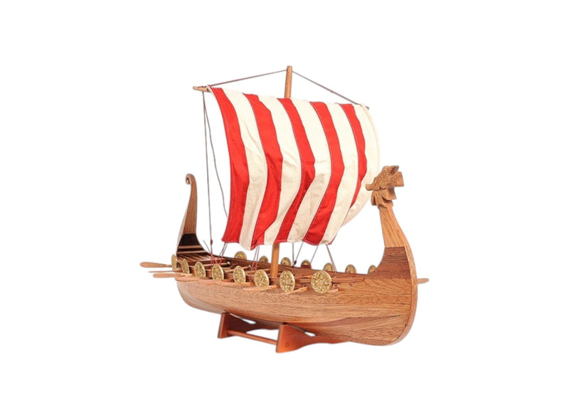 Hand Painted Model Boat Tabletop Sculpture (401201) - Brown