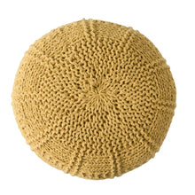 Load image into Gallery viewer, Yuny - Knitted Cotton Round Pouf With Modern Design - Yellow
