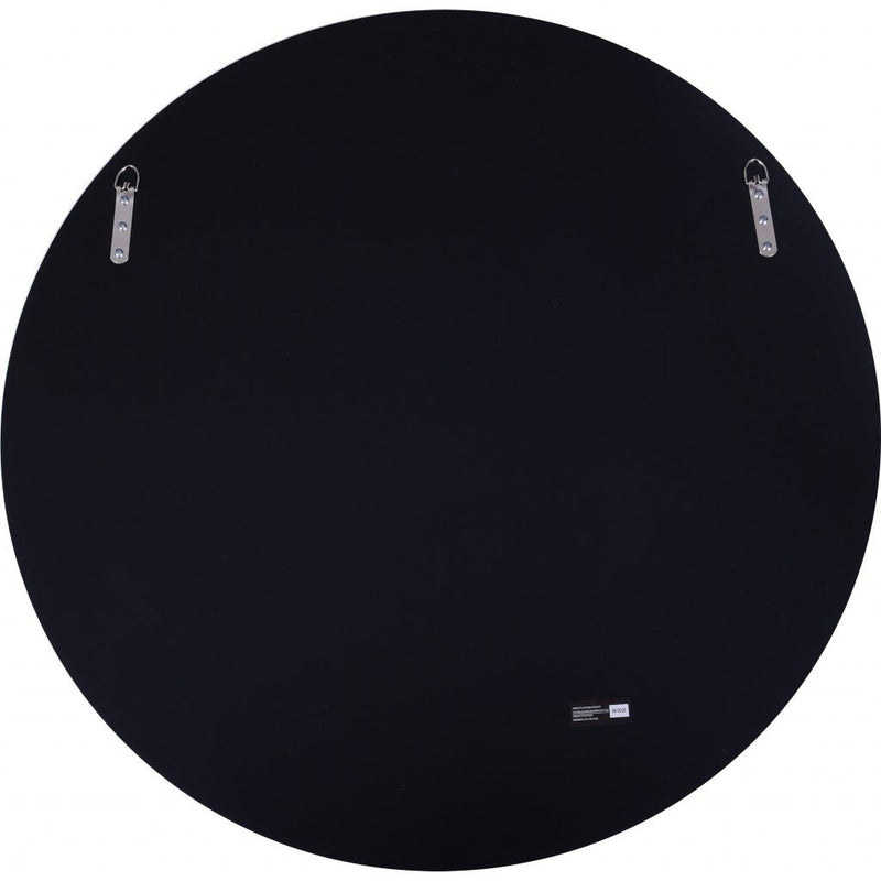 30" Round Glass Framed Accent Mirror - Gray