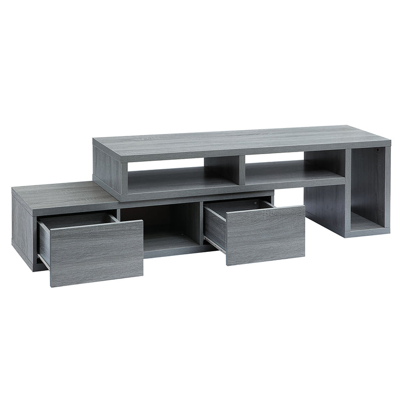 Wood Enclosed Open Storage TV Stand (724156) - Gray