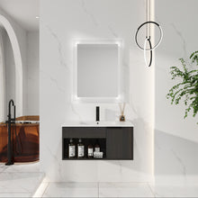 Load image into Gallery viewer, Wall Mounted Floating Bathroom Vanity With Open Shelf &amp; Soft Close Door
