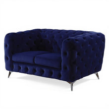 Load image into Gallery viewer, Velvet Loveseat - Blue / Silver
