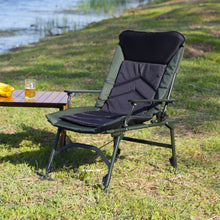 Load image into Gallery viewer, Camping Lounge Chair, Portable Folding Reclining Camping With Adjustable Backrest For Indoor And Outdoor Camping Beach Hiking Fishing - Green / Black
