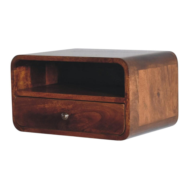 Wood One Drawer Floating Nightstand - Chestnut