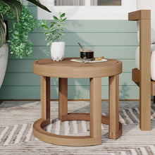 Load image into Gallery viewer, Outdoor Acacia Wood Side Table, Solid Side Table For Patio, Pool, Porch - Brown Wash
