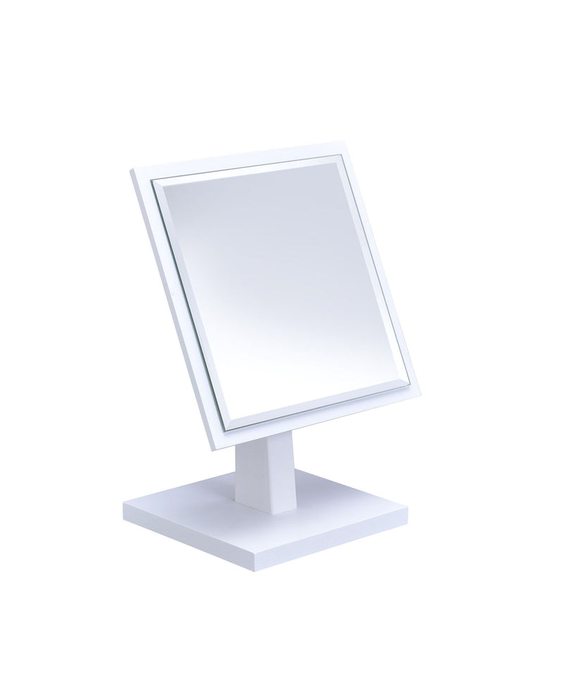 Rectangle Makeup Shaving Tabletop Mirror - White