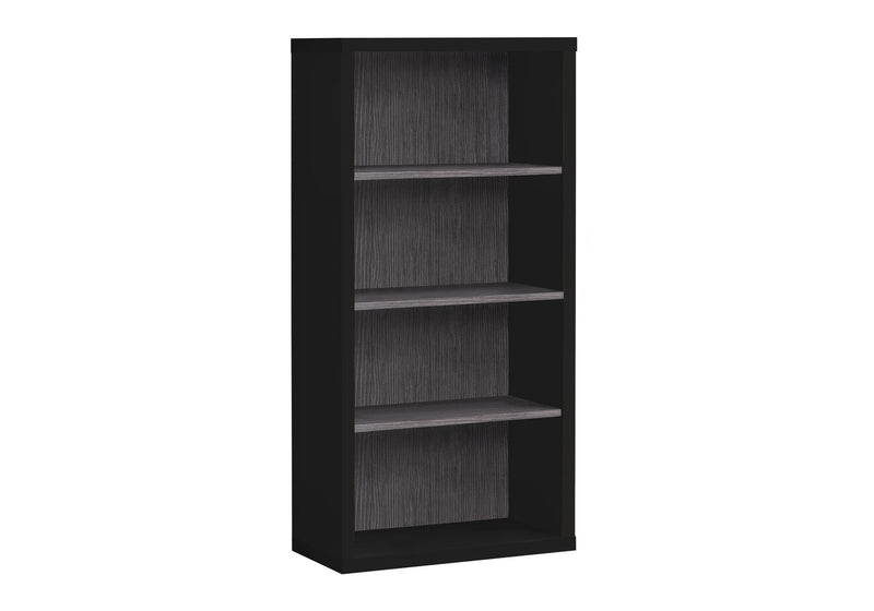 Adjustable Four Tier Bookcase - Black / Gray
