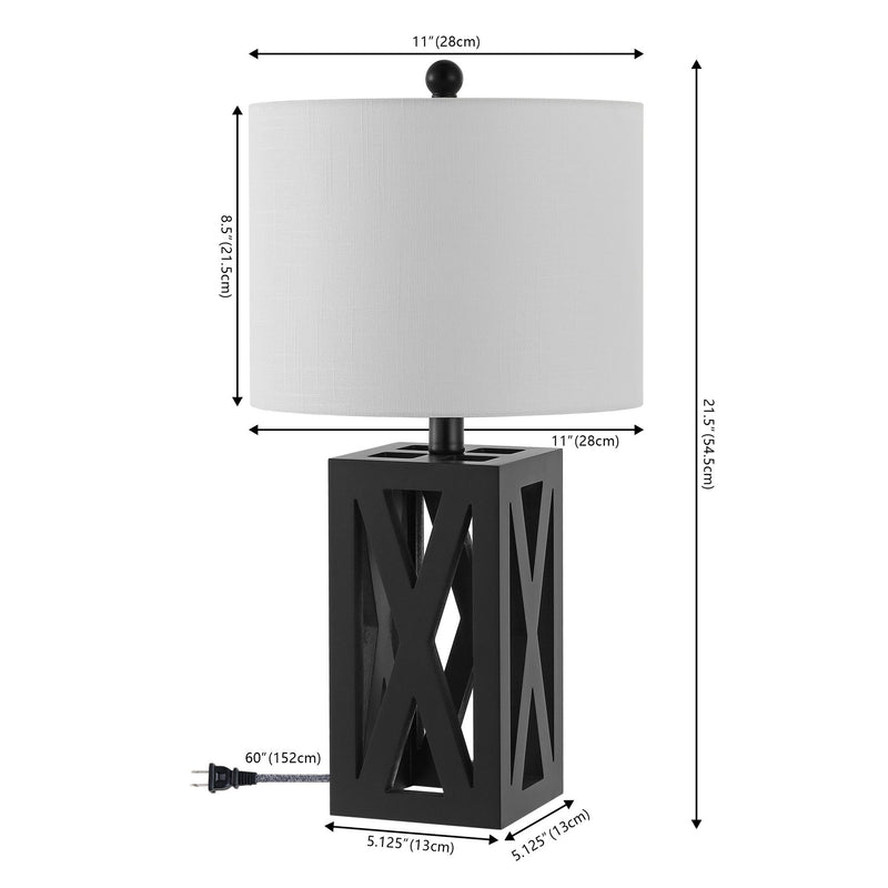 Table Lamps LED With Drum Shades (Set of 2) - Black