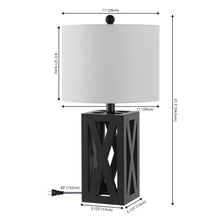 Load image into Gallery viewer, Table Lamps LED With Drum Shades (Set of 2) - Black

