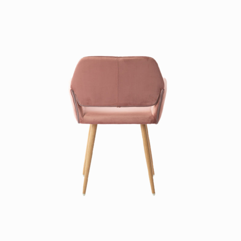 Upholstered Velvet Open Back Dining Chair - Pink