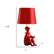 Load image into Gallery viewer, Bedside Table Lamp With Red Empire Shade - Red
