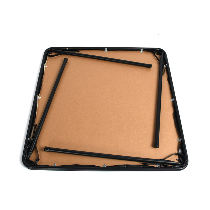 Wood Metal Folding Square Card Table - Black