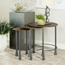 Load image into Gallery viewer, 3 Piece Nesting Table Set - Brown
