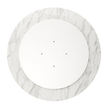 Load image into Gallery viewer, 40" Rounded Marble And Metal Pedestal Base Dining Table - Gold

