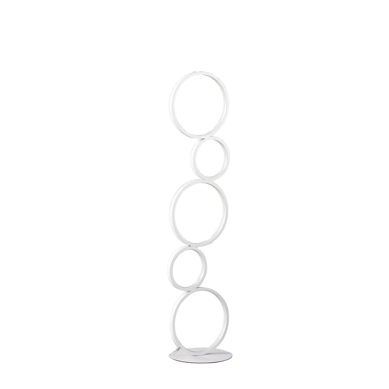 Metal Five Circle Geometric Sculpture LED Table Lamp - White