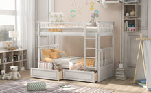 Load image into Gallery viewer, Twin over Twin Bunk Bed with Drawers, Convertible Beds, White(Old SKU: SM000240AAK-1)
