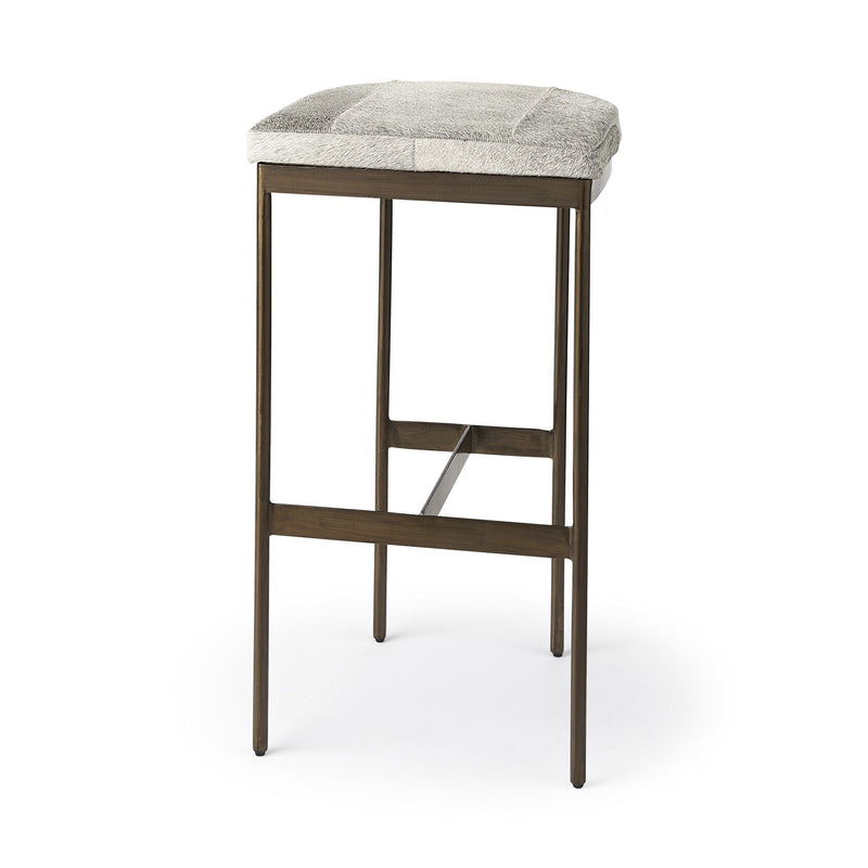 Iron Backless Bar Chair - Gray