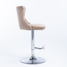 Load image into Gallery viewer, Swivel Barstools Adjusatble Seat Height From 25-33", Modern Upholstered Base Bar Stools With Backs Comfortable Tufted For Home Pub And Kitchen Island (Set of 2)
