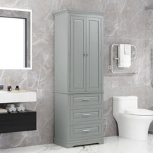 Load image into Gallery viewer, Tall Storage Cabinet With 3 Drawers For Bathroom

