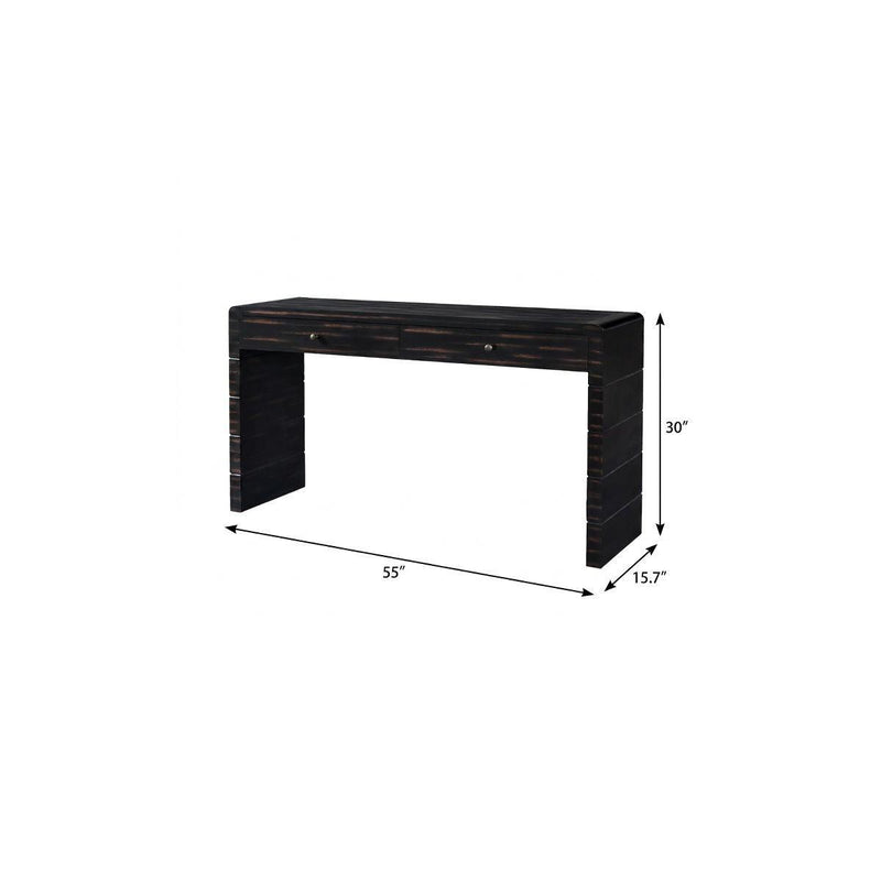 Double Pedestal Console Table With Two Drawers (738109) - Black