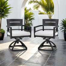 Load image into Gallery viewer, Outdoor Patio Swivel Rocker With Outdoor Grade Sunbrella Fabric Cushions (Set of 2) - Ember Black

