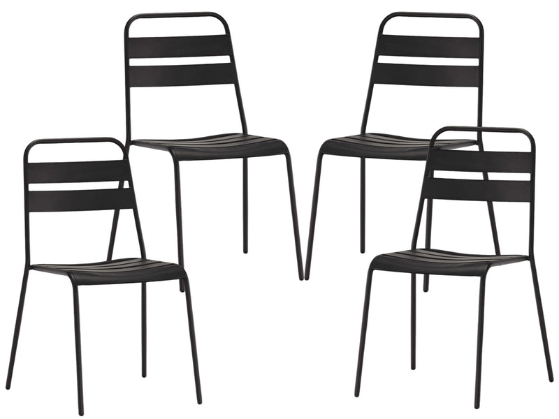 Faux Leather Dining Room Side Chairs (Set of 4) - Gray