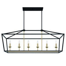 Load image into Gallery viewer, 20" Candle Style Six Light Metal Dimmable Chandelier - Black / Gold
