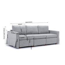 Load image into Gallery viewer, 3 Seat Module Sectional Sofa Couch With 1 Ottoman,Seat Cushion and Back Cushion Removable and Washable,Light Grey
