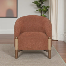 Load image into Gallery viewer, 30" Contemporary Fabric And Wood Arm Chair - Brown
