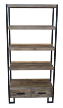 Load image into Gallery viewer, Four Tier Etagere Bookcase With Two Drawers - Brown
