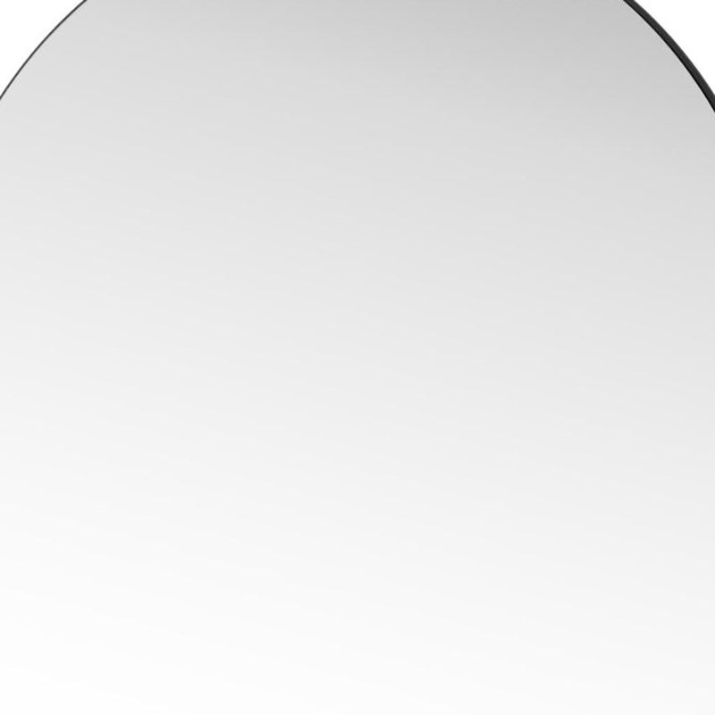 Wood Arch Freestanding Ornate Framed Accent Mirror - Black