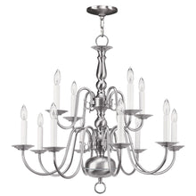 Load image into Gallery viewer, 23" Twelve Light Dimmable Chandelier With Shades - Nickel
