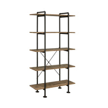 Load image into Gallery viewer, Five Tier Etagere Bookcase - Brown / Black
