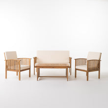 Load image into Gallery viewer, 4 Piece Set Outdoor Chat Set With Water Resistant Cushions
