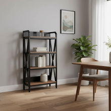 Load image into Gallery viewer, Four Tier Etagere Bookcase (683395) - Black / Brown
