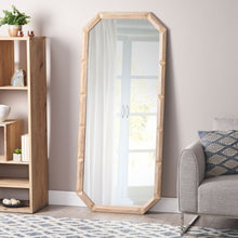 Load image into Gallery viewer, Elegant Wood Block Carved Leaner Mirror - White
