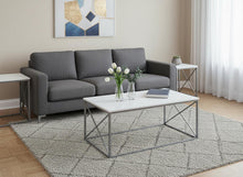 Load image into Gallery viewer, Metal Coffee Table (Set of 3) - White And Silver
