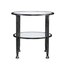 Load image into Gallery viewer, Glass Iron Round End Table - Black
