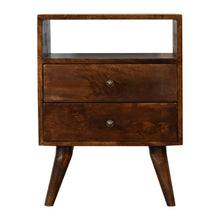 Load image into Gallery viewer, 24" Solid Wood Two Drawer Nightstand - Chestnut
