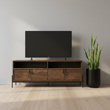 Load image into Gallery viewer, Solid Wood Console Table With Shelves - Brown And Black

