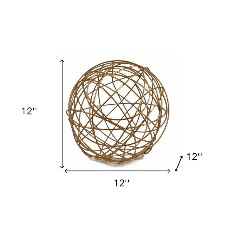 Decorative Orb Tabletop Sculpture (568884) - Gold