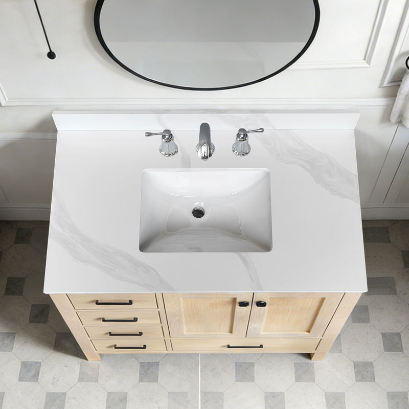 Bathroom Vanity Top With Undermount Sink, 3 Pre Drilled Holes