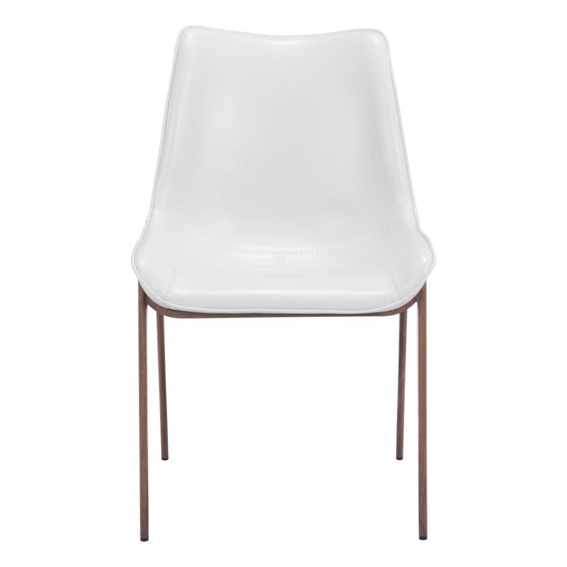 Stitch Upholstered Faux Leather Dining Side Chairs (Set of 2) - White